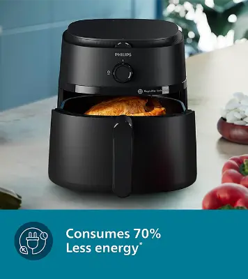 Philips Air Fryer NA110 – 3.2L, 1300W Black - Thumbnail 2