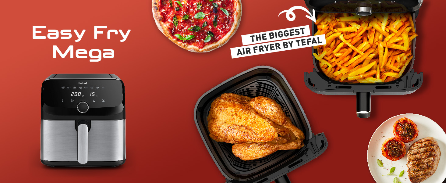 Tefal 7.5L XXL Easy Fry Mega Air Fryer (EY855D) - Thumbnail 3