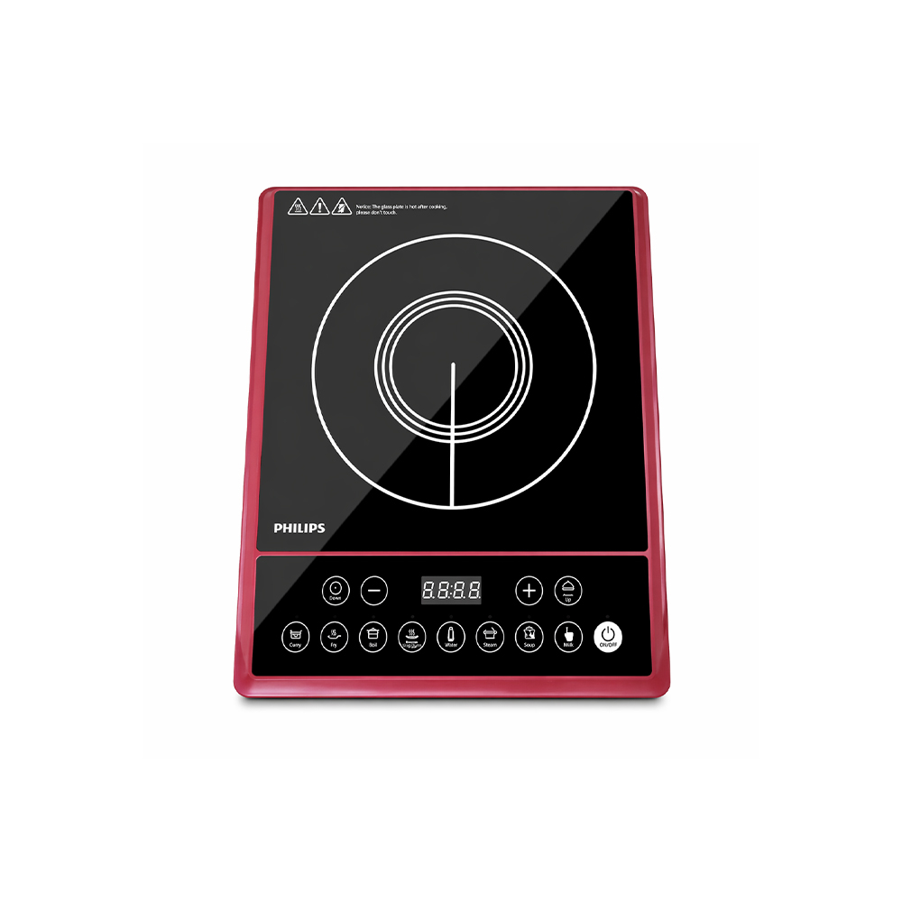 PHILIPS HD4994 2000W Induction Cooktop Push Button (Maroon) - Thumbnail 5