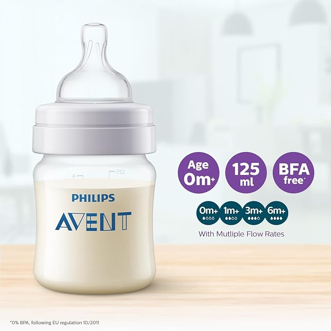Philips Avent Anti- SCY100/10 Colic Plastic Baby Feeding Bottle |125ml - Pack of 1 | Anti - Colic | - Thumbnail 3