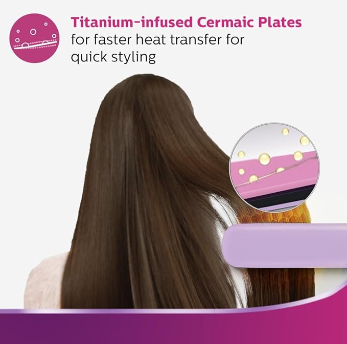 Philips BHS393/40 Hair Straightener -Silk Titanium (Lavender) - Thumbnail 2
