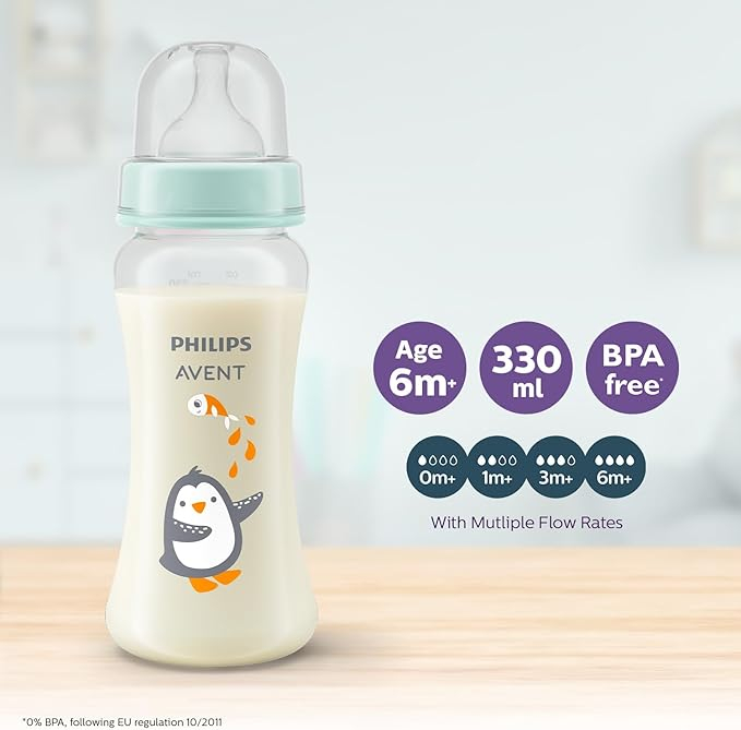 Philips Avent SCF064/01  Baby Bottle with teat 330ml, 6M+ - Thumbnail 4