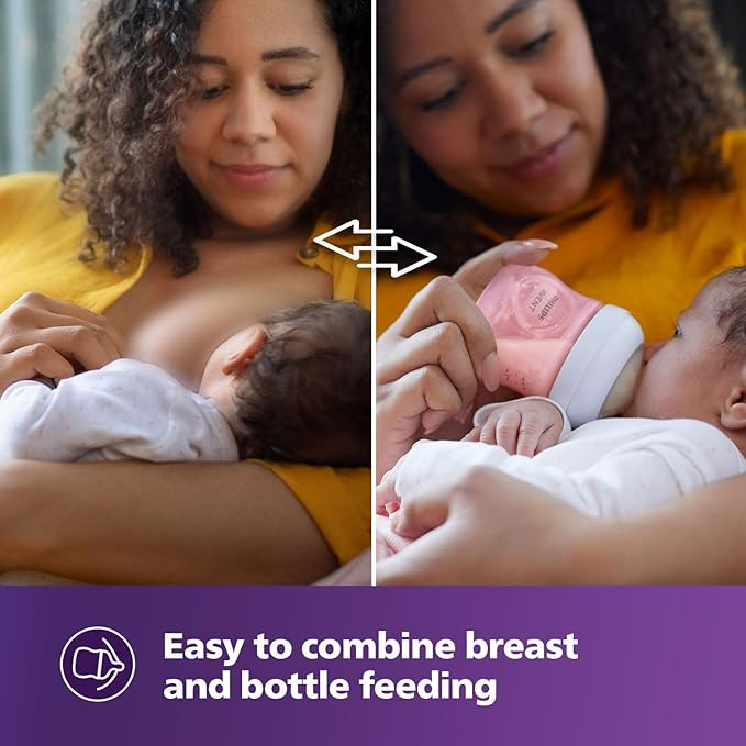 Philips Avent Natural Model: SCY903/11 Response Pink Baby Feeding Bottle (1+) - 260ml - Thumbnail 4