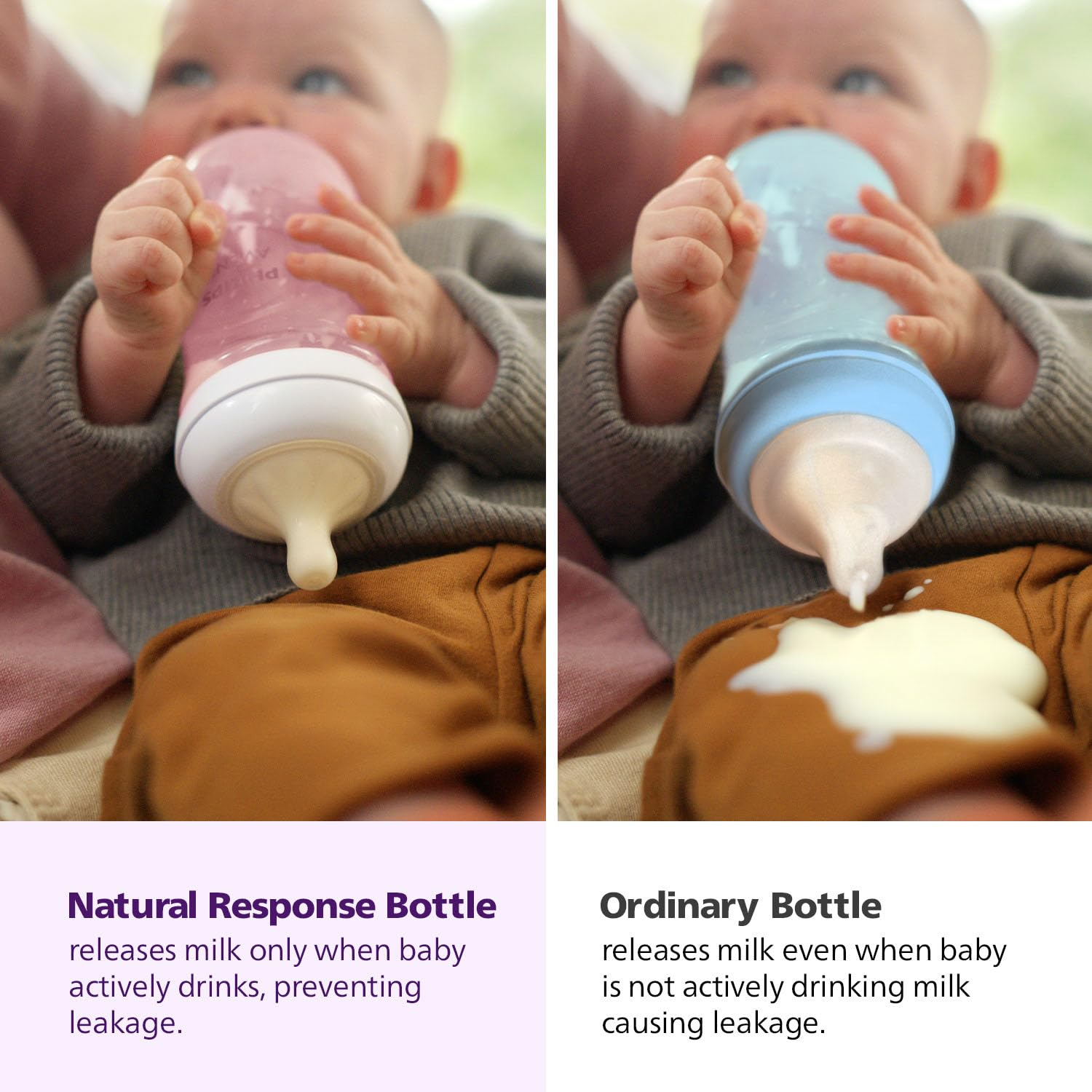 Philips Avent Natural Model: SCY903/11 Response Pink Baby Feeding Bottle (1+) - 260ml - Thumbnail 3