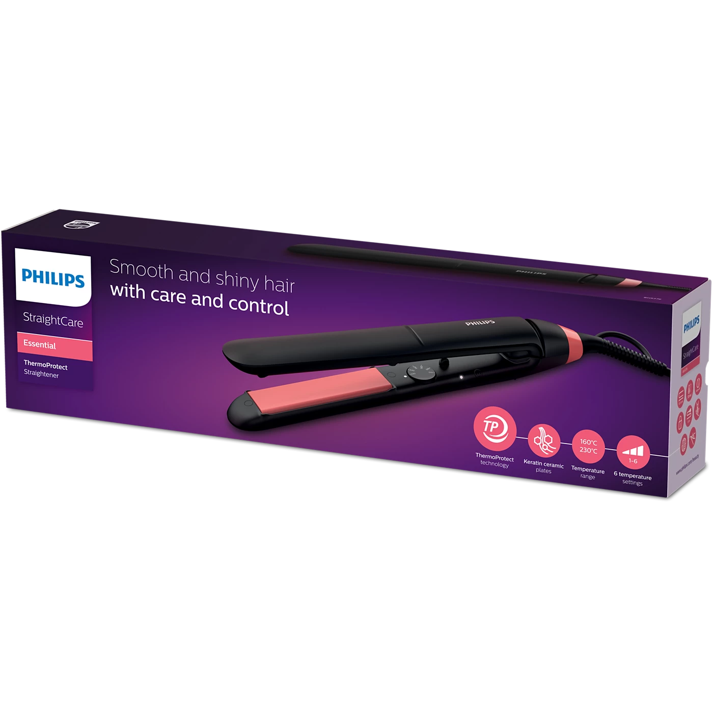 Philips Hair Straightener BHS376/00 – Professional Straightening with Keratin Care - Thumbnail 2