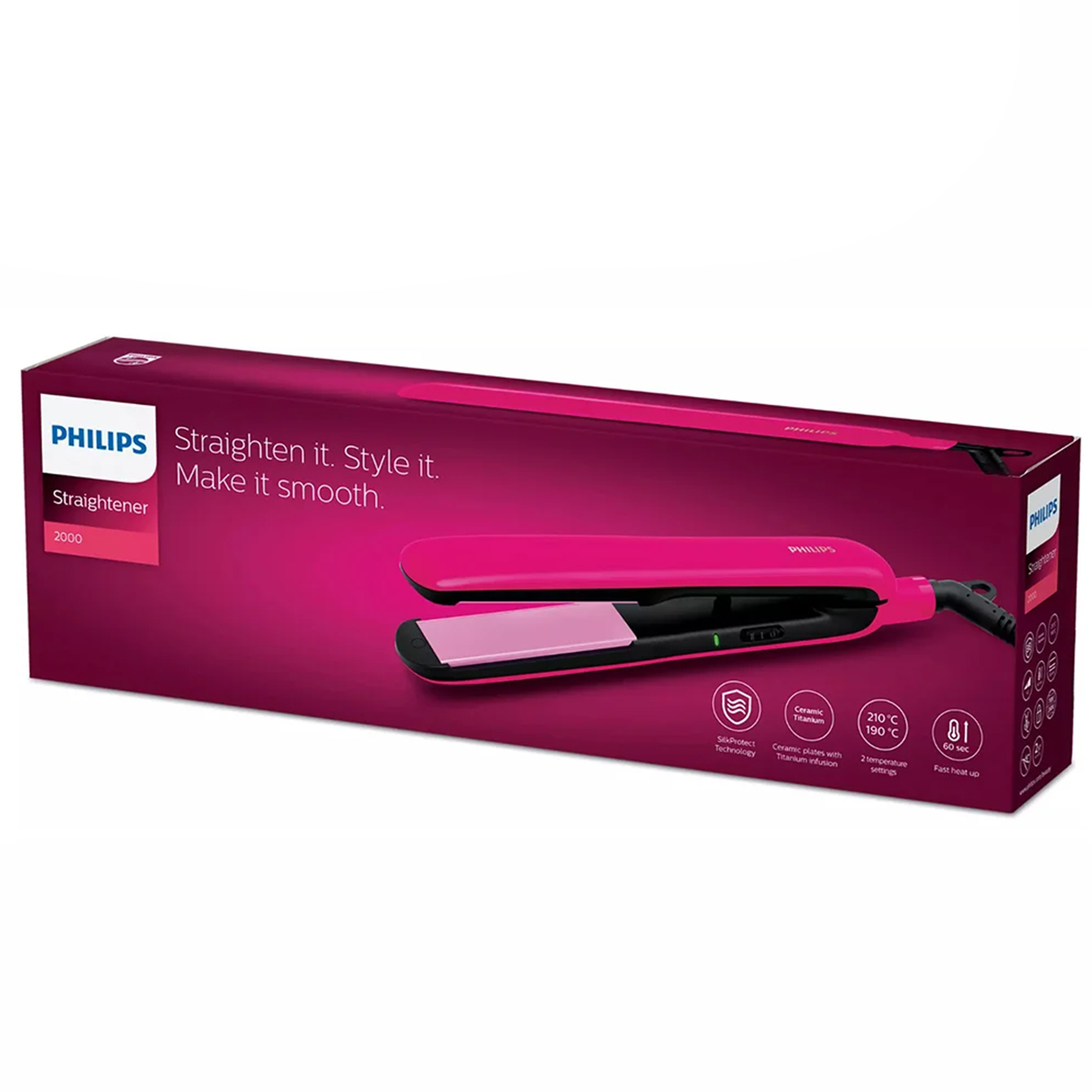 PHILIPS BHS393/00 Straightener with SilkProtect Technology Straighten, curl, suitable for all hair types - Thumbnail 3