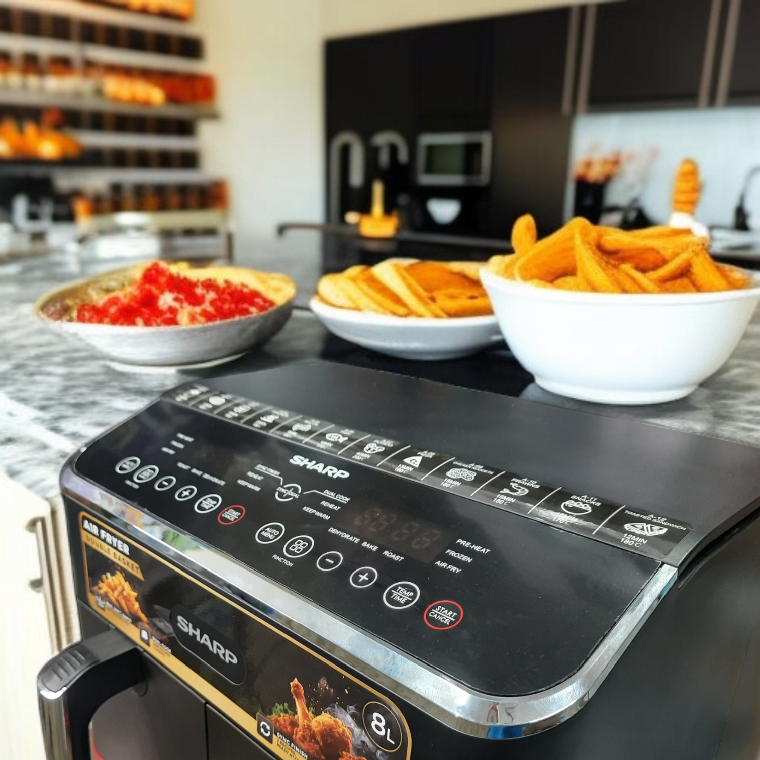 Sharp KF-DF80RT-K3 || 8L || 1800W  ||  Double Basket Air Fryer - Thumbnail 2