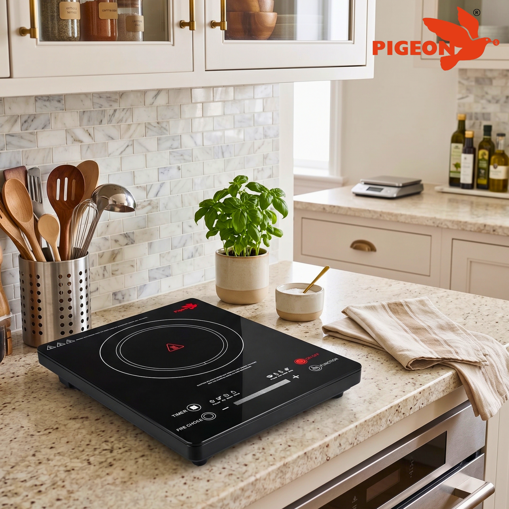 Pigeon EVA+ SAP14666 Infrared Cooktop 2200 Watts Black Full touch Panel - Thumbnail 4