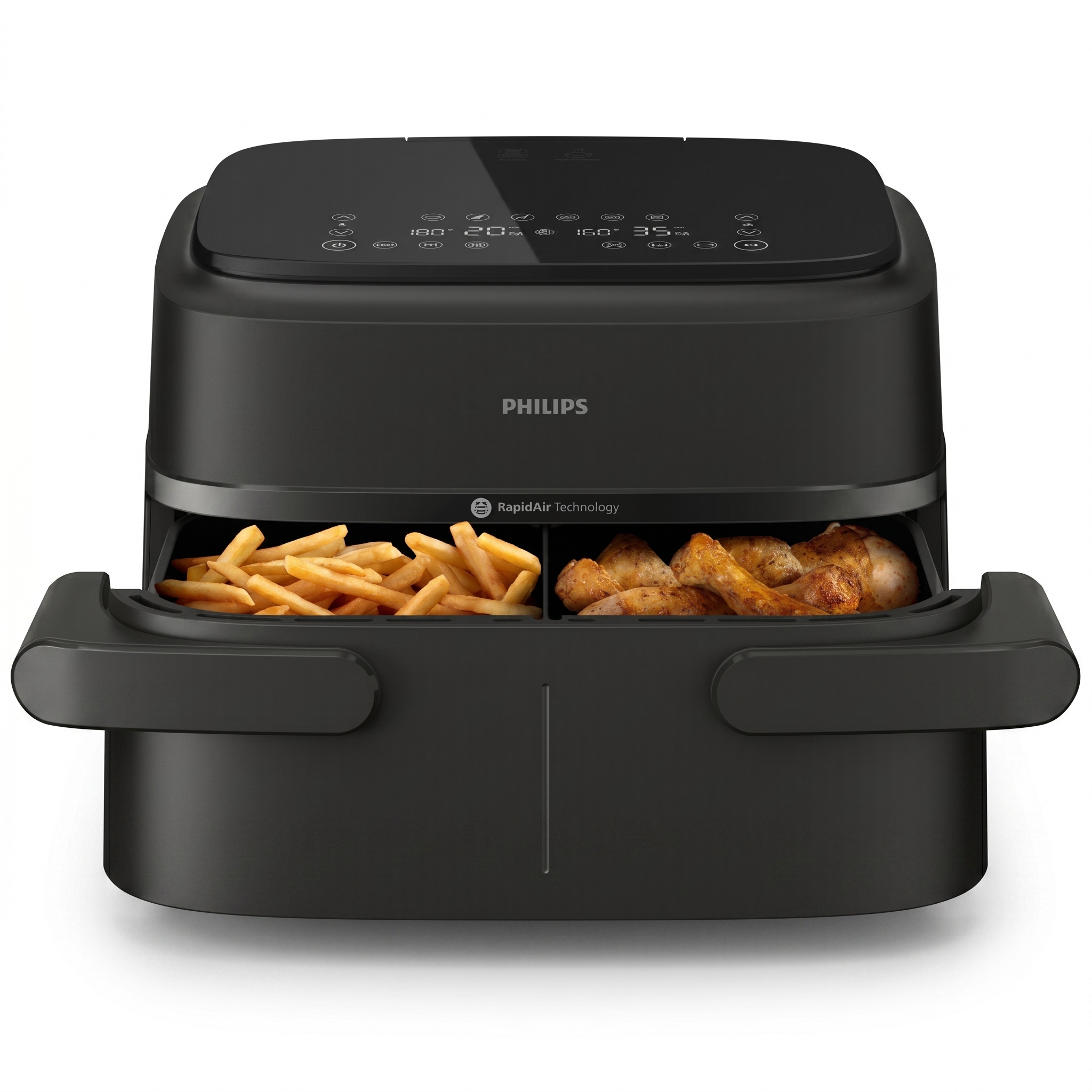 Philips NA150/09 Airfryer 1000 Series Dual Basket -Black-2450 Watts - Thumbnail 2