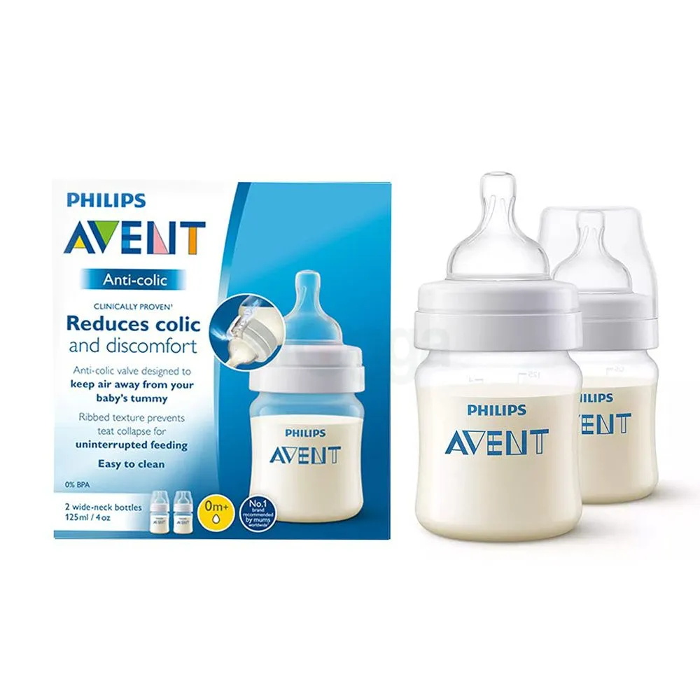 Philips Avent Anti-Colic Plastic Baby Feeding Bottles | SCY100/20 | 125ml - Thumbnail 2