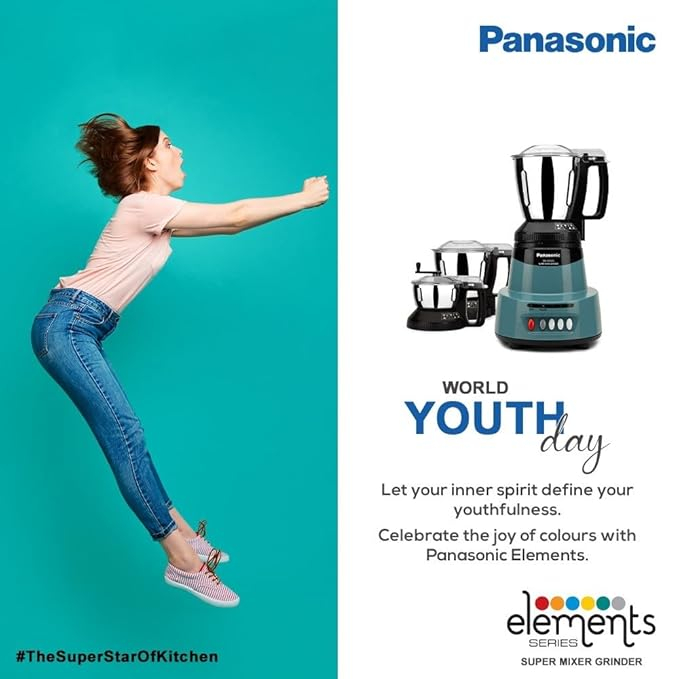 Panasonic Mixer Grinder | MX-AV325 | Coral Blue | 1500 W - Thumbnail 3