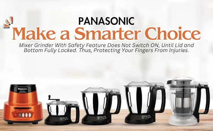 Panasonic Mixer Grinder MX-AV425-Rustic Red 4 Jar & 1500W - Thumbnail 2