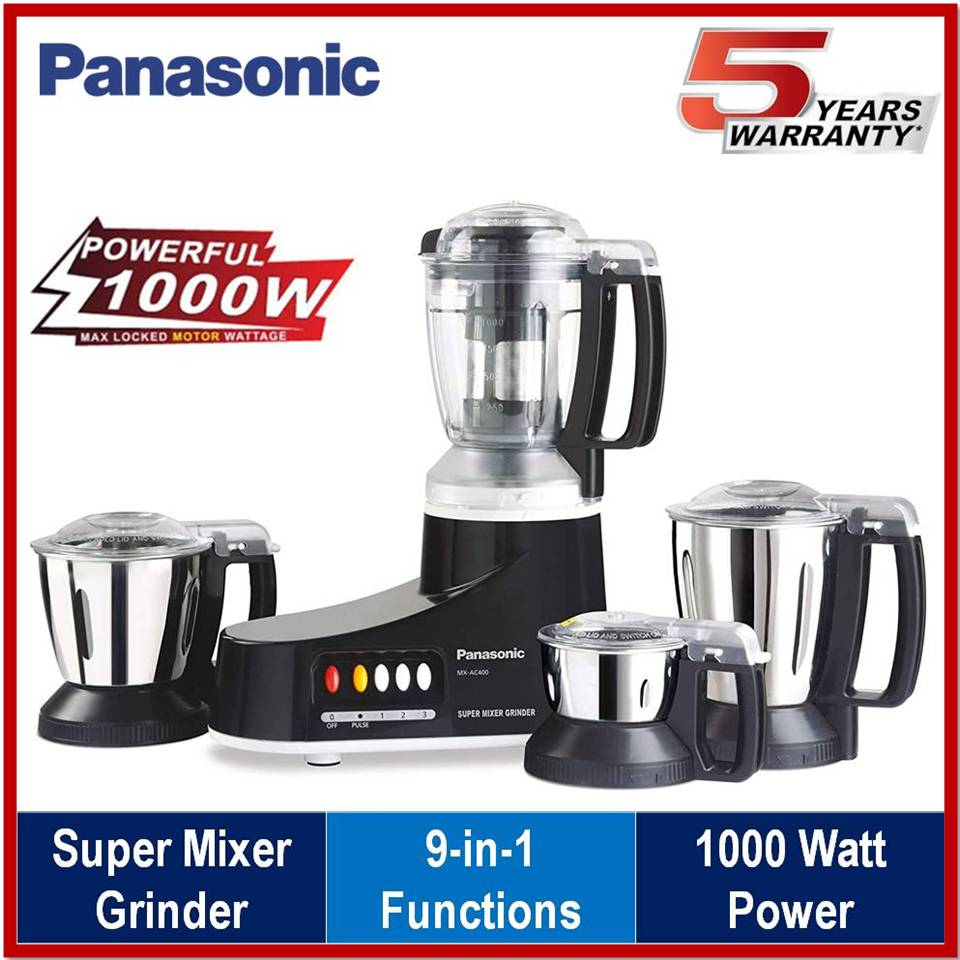 Panasonic (MX-AC400) Super Mixer Grinder 4 Jars With 1000W - Thumbnail 2
