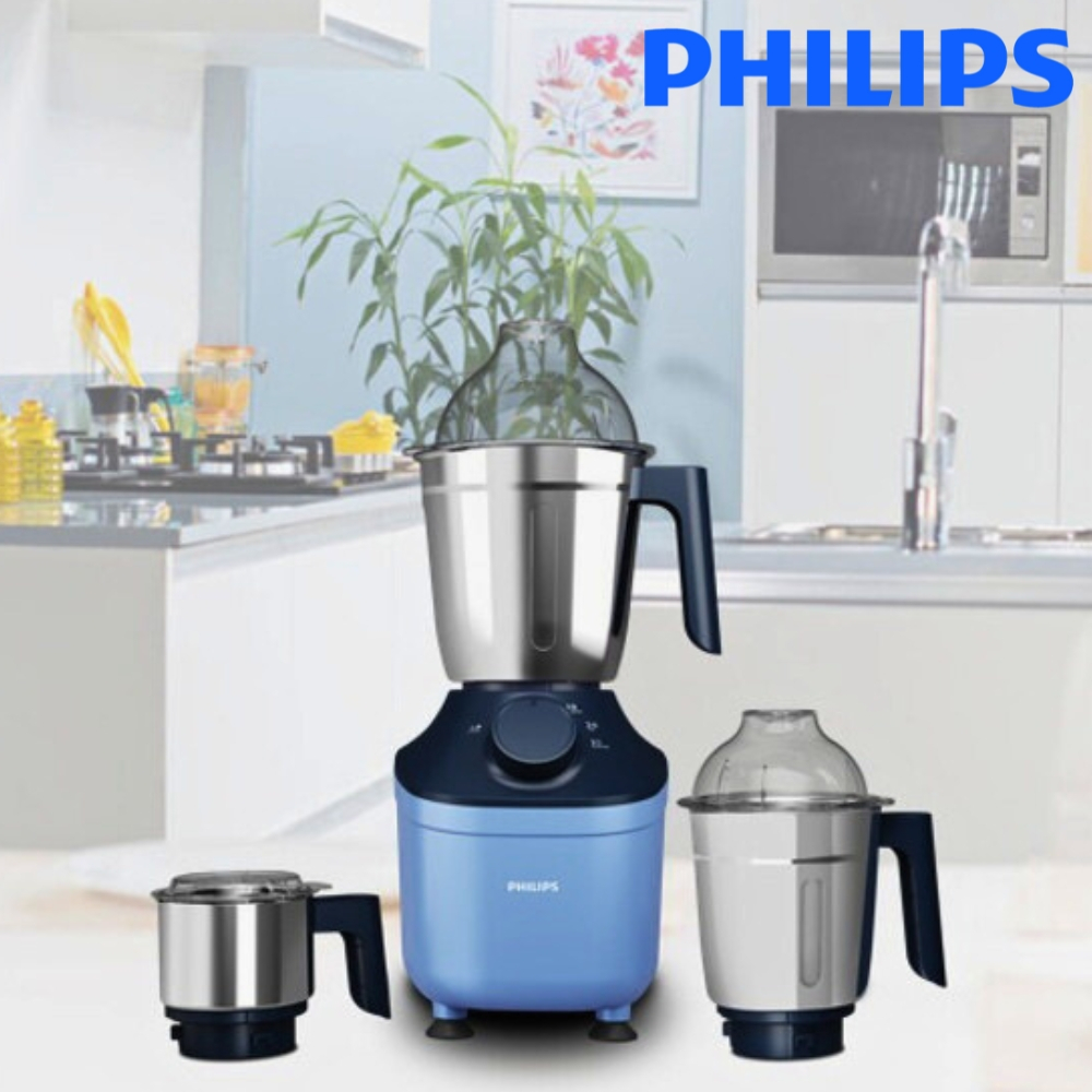 Philips 800 Watt Powerful Motor Mixer Grinder | MicroGrind Technology | Blue| HL7773/01 - Thumbnail 4