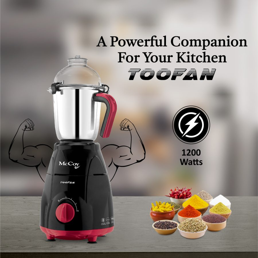 McCoy Toofan Mixer Grinder 1200Watts 4 Jars. - Thumbnail 4