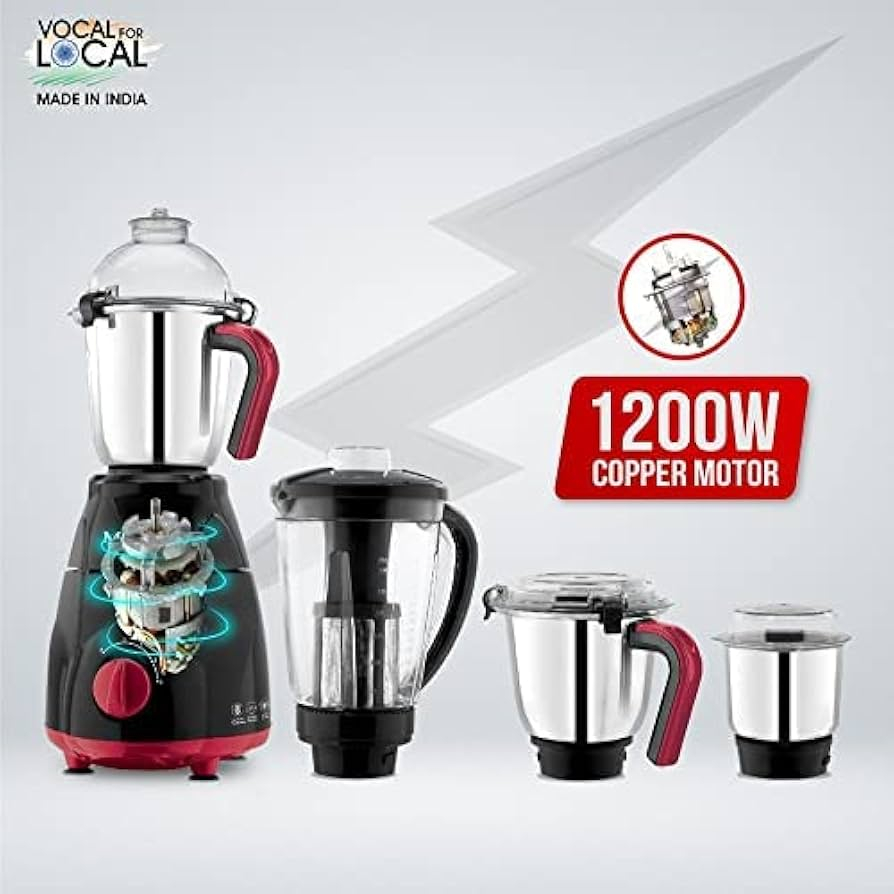 McCoy Toofan Mixer Grinder 1200Watts 4 Jars. - Thumbnail 3