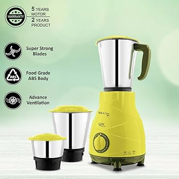 Mccoy Gem Emerald  Mixer Grinder 500 Watts - Thumbnail 2