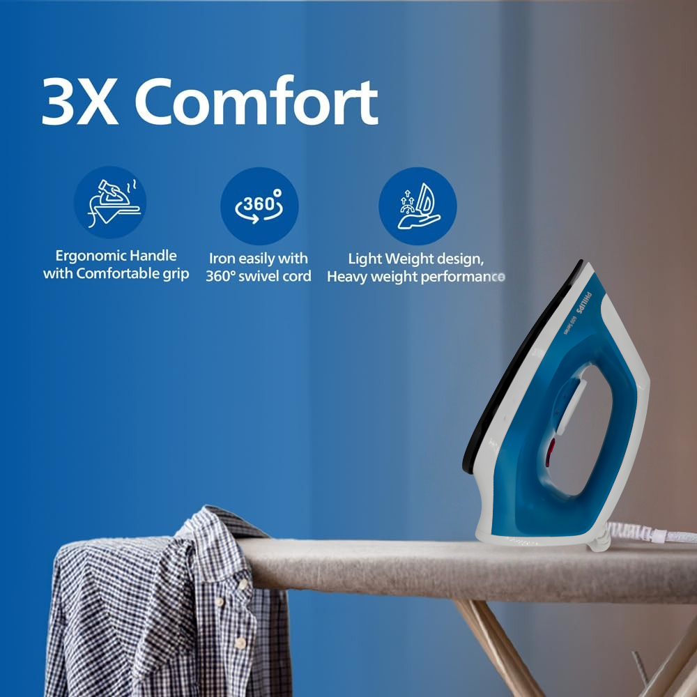 Philips 1000W Dry Iron DST0600 - Thumbnail 3