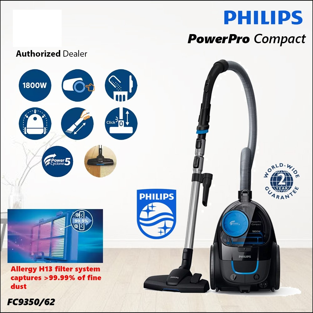 Philips FC9350/01 Power Pro Compact Bagless Vacuum Cleaner | 1800 Watt - Thumbnail 4