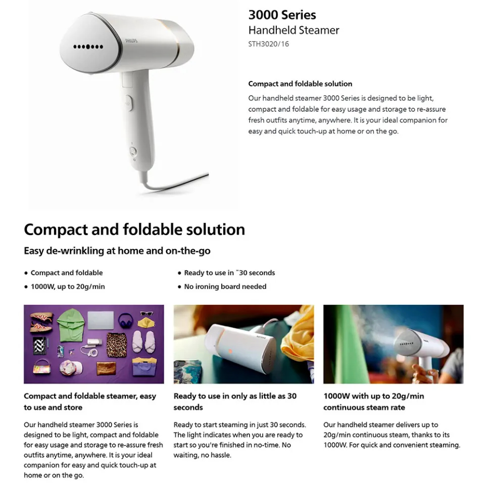Philips STH3020 Handheld Steamer 3000 Series - Thumbnail 5