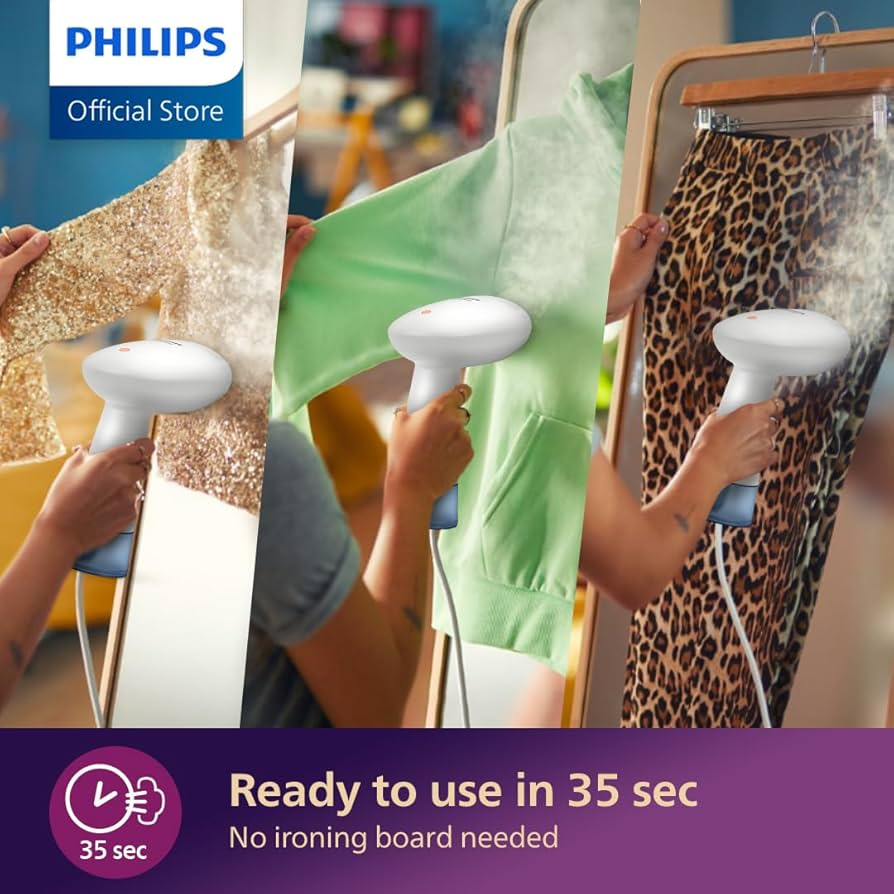 Philips Handheld Steamer STH1000 – Compact, Quick & Easy Garment Care 1000 Series - Thumbnail 2