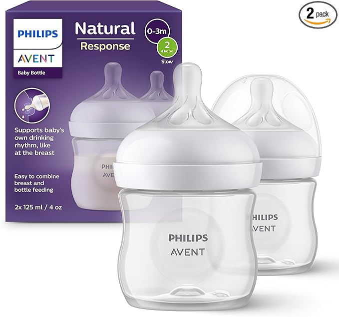 Philips Avent Natural Response Baby Feeding Bottle 2 Pcs Set (0m+) 125ml (Model: SCY900/02) - Thumbnail 3