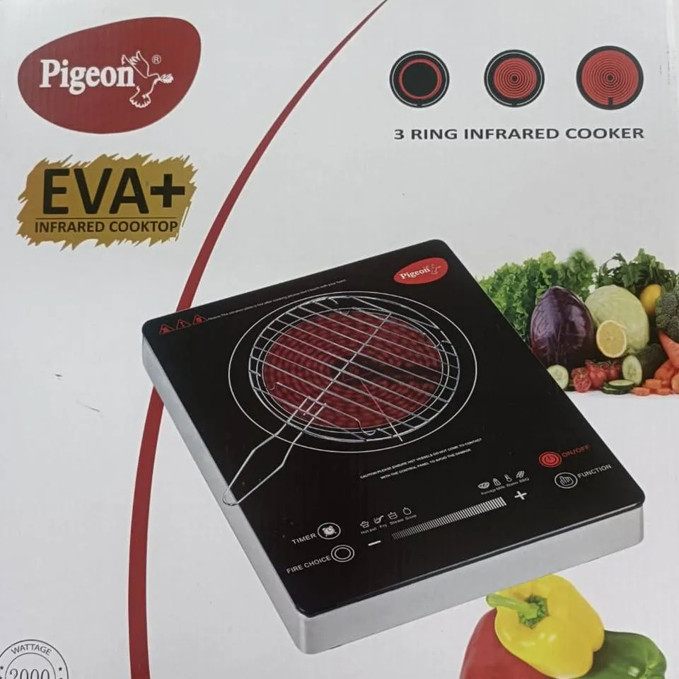 Pigeon EVA+ SAP14666 Infrared Cooktop 2200 Watts Black Full touch Panel - Thumbnail 2