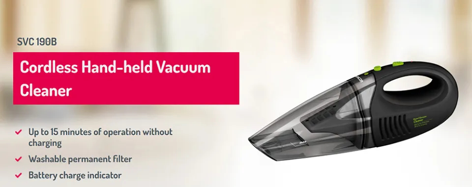 Sencor SVC 190B Cordless Hand-held Vacuum Cleaner – Wet & Dry – 45W – 7.2V Rechargeable - Thumbnail 2