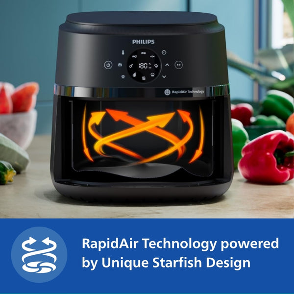 Philips NA221 4.2L Digital Air Fryer 1500W with Rapid Air Technology | LED Display & Cooking Window  | 2 Years Warranty - Thumbnail 4