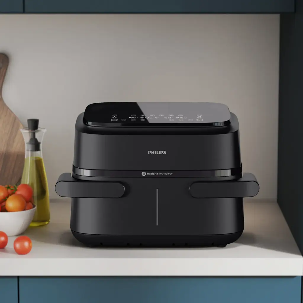 Philips NA150/09 Airfryer 1000 Series Dual Basket -Black-2450 Watts - Thumbnail 4