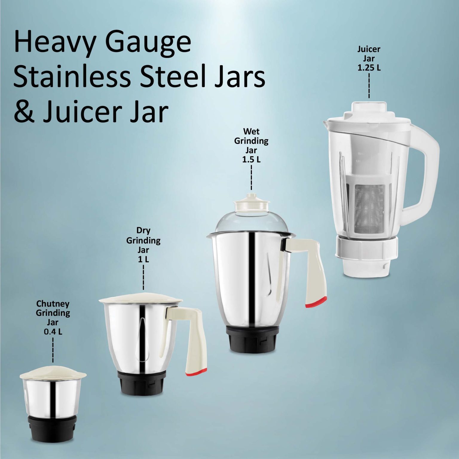 McCoy Super Grind 750W 3 Jars Mixer Grinder - Thumbnail 3