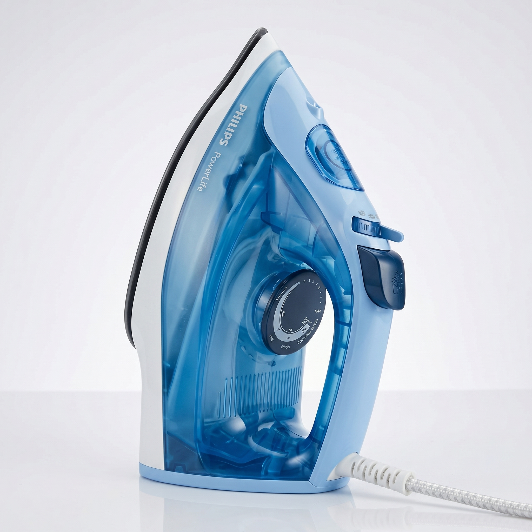 Philips Steam Iron DST1510/20 |  1350Watts | Ceramic Soleplate | 180g Steam Boost | Continuous Steam | Fast Heat Up | Drip Stop | Lightweight | Blue - Thumbnail 3