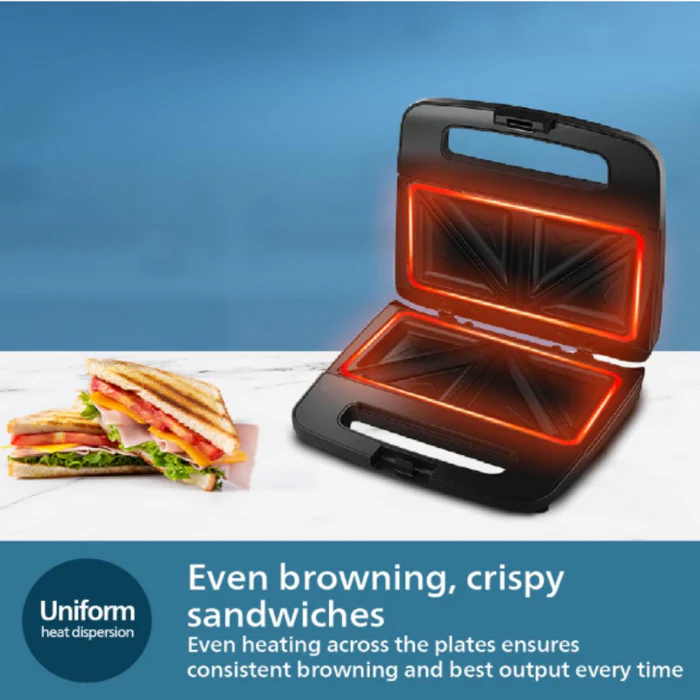 Philips HD2288/00 XL Sized Sandwich Maker Black with Metallic Finish - Thumbnail 2