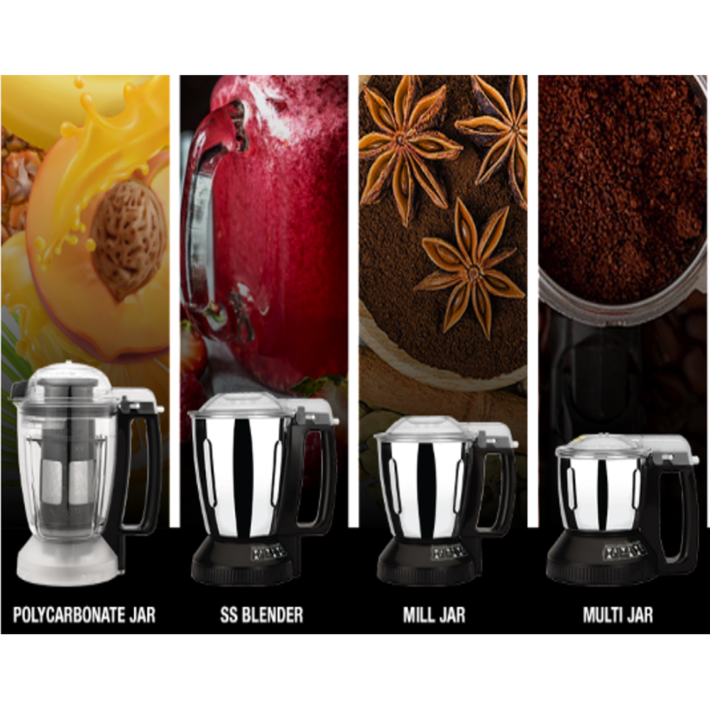 Panasonic MX-AE465 Mixer Grinder Powerful 2000Watts | 4 Multipurpose Jars | Double Safety Lock | Monster Series | Red - Thumbnail 2