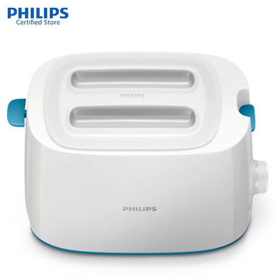 Philips HD2584/30 Toaster – Daily Collection (White & Caribbean Blue) - Thumbnail 4