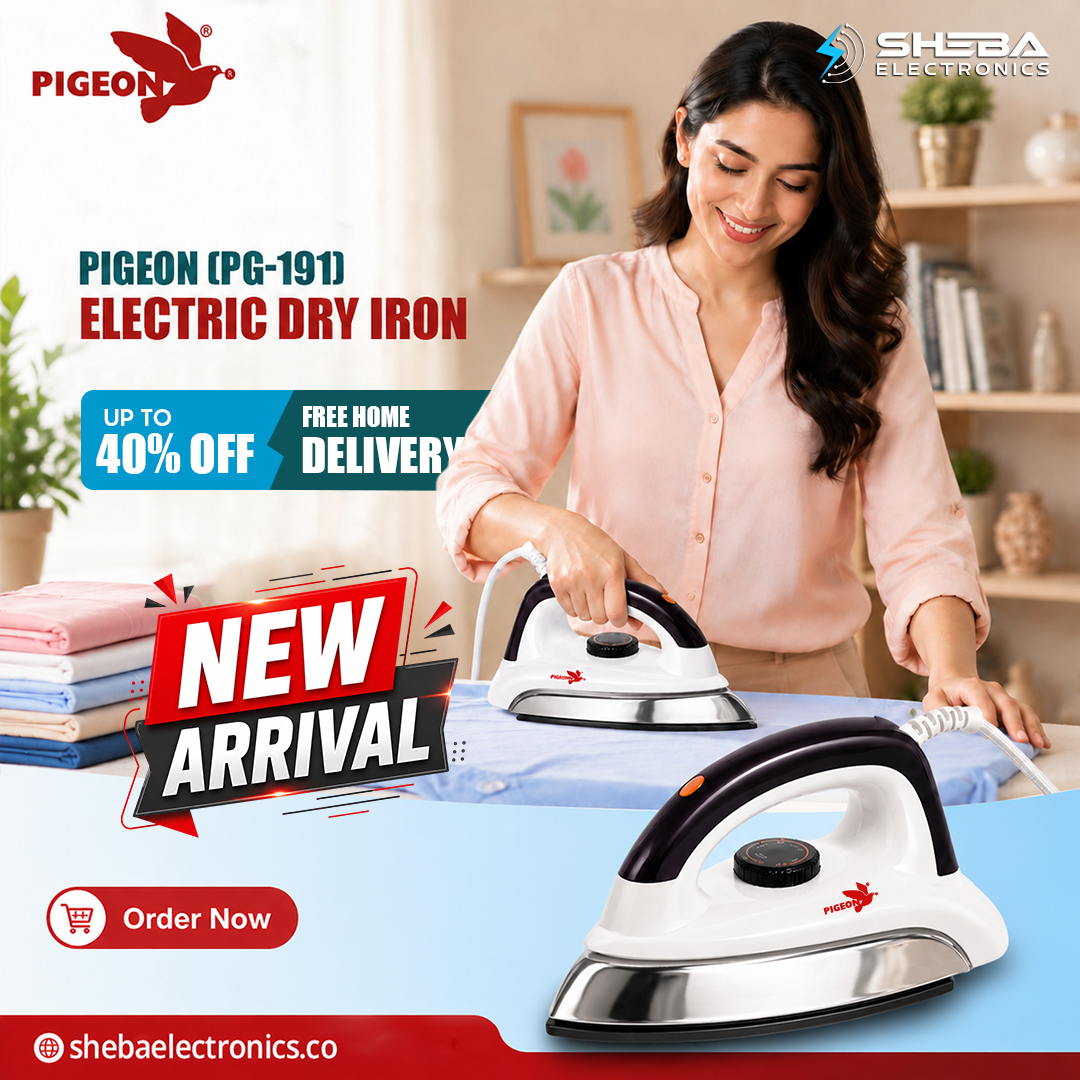 Pigeon PG-191 Electric Dry Iron,1000 Watts, Warranty	3 Years - Thumbnail 2