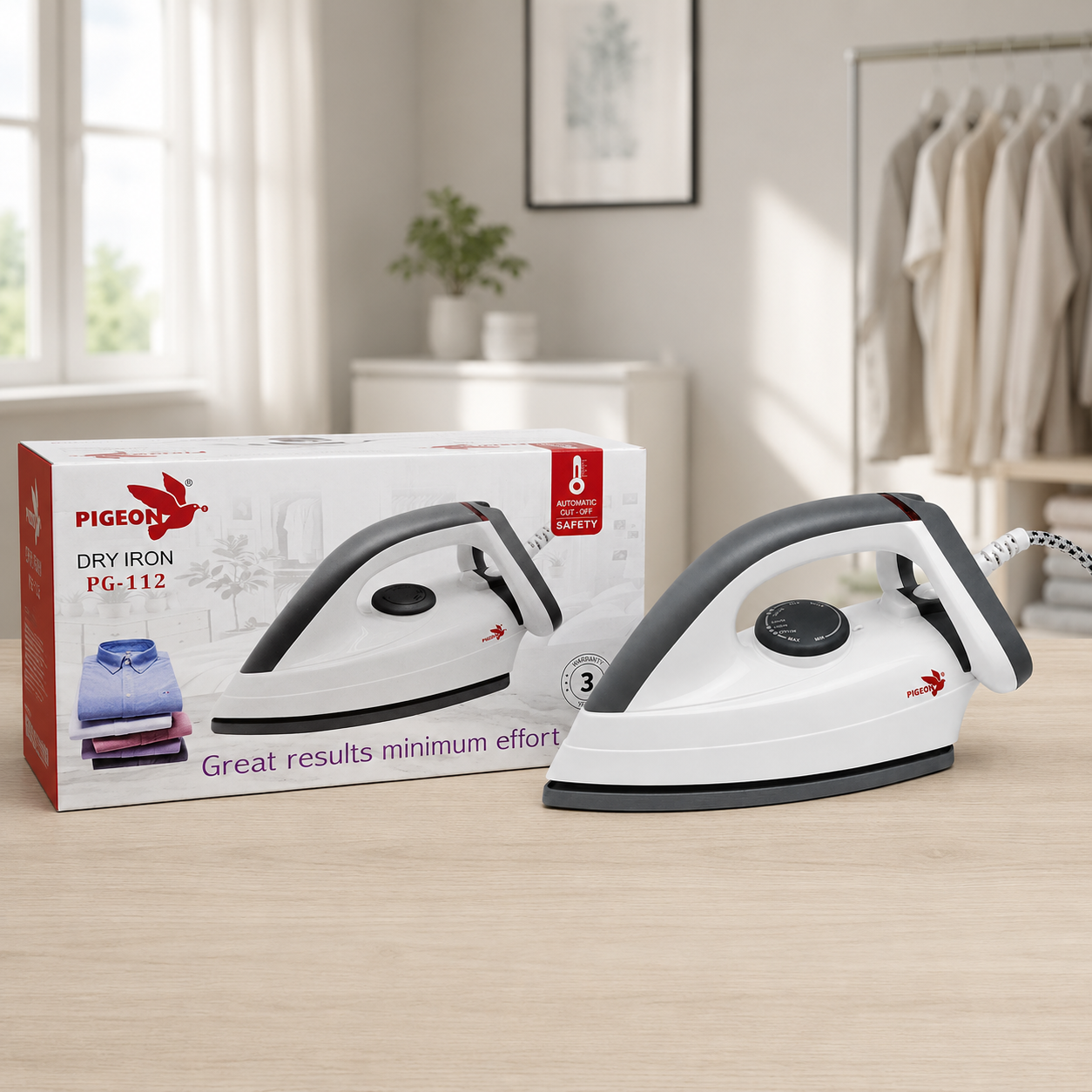Pigeon PG-112 Electric Dry Iron ,1000W ,warranty 3 year - Thumbnail 3