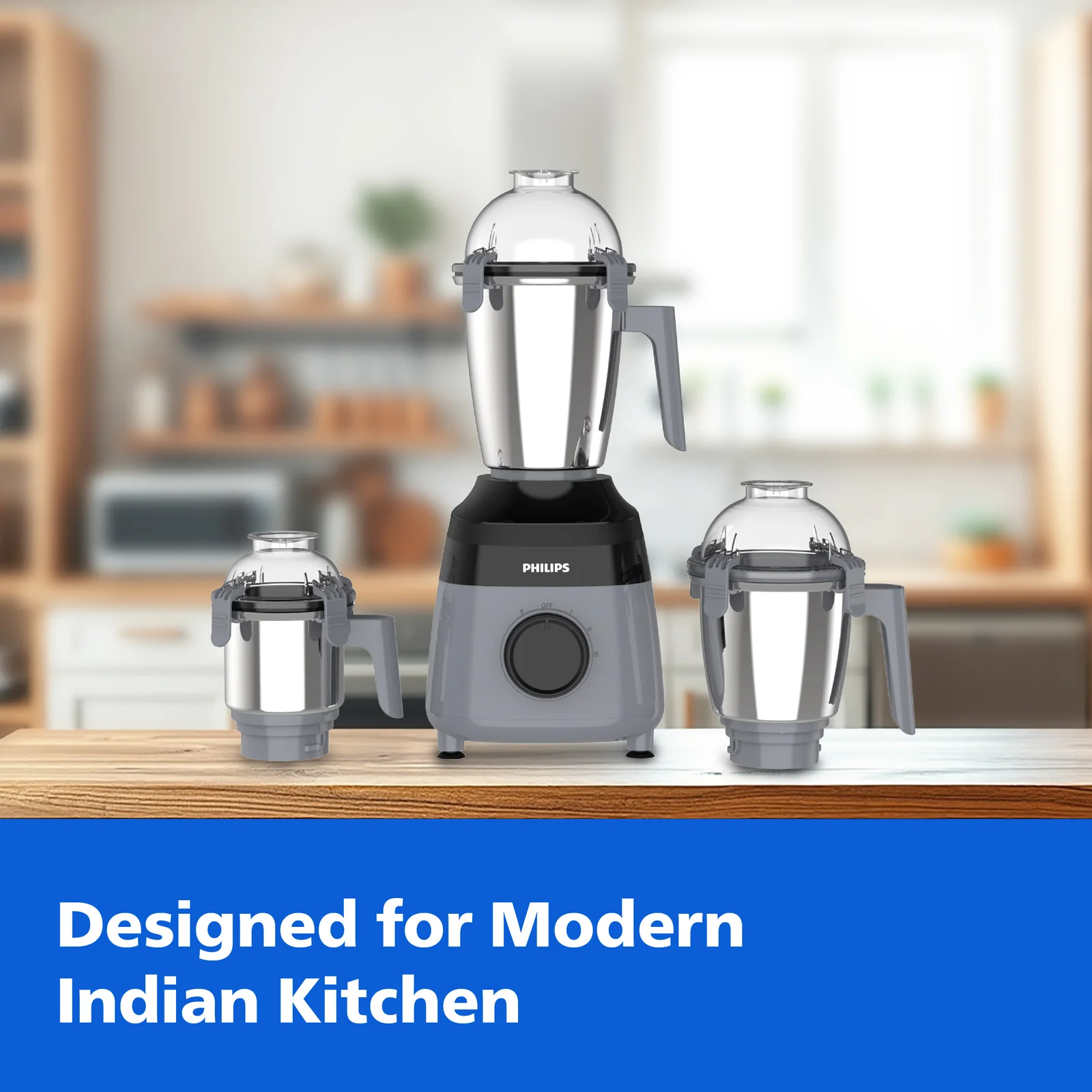 Philips 750W 3-Jar Mixer Grinder - HR7000/00  |2 Years Warranty - Thumbnail 4
