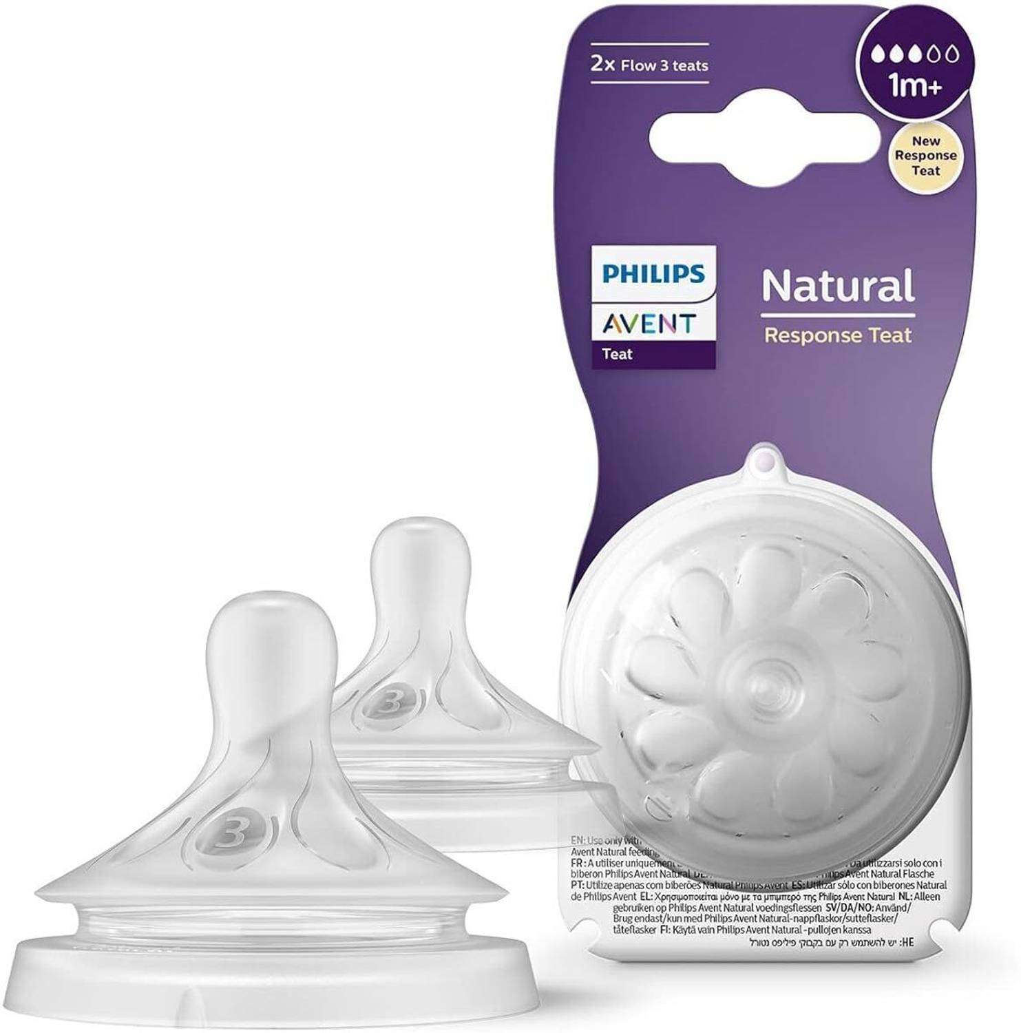 Philips Avent Natural  SCY 963/02 || Response Teat, 3m+ 2Pcs Set Model - - Thumbnail 3