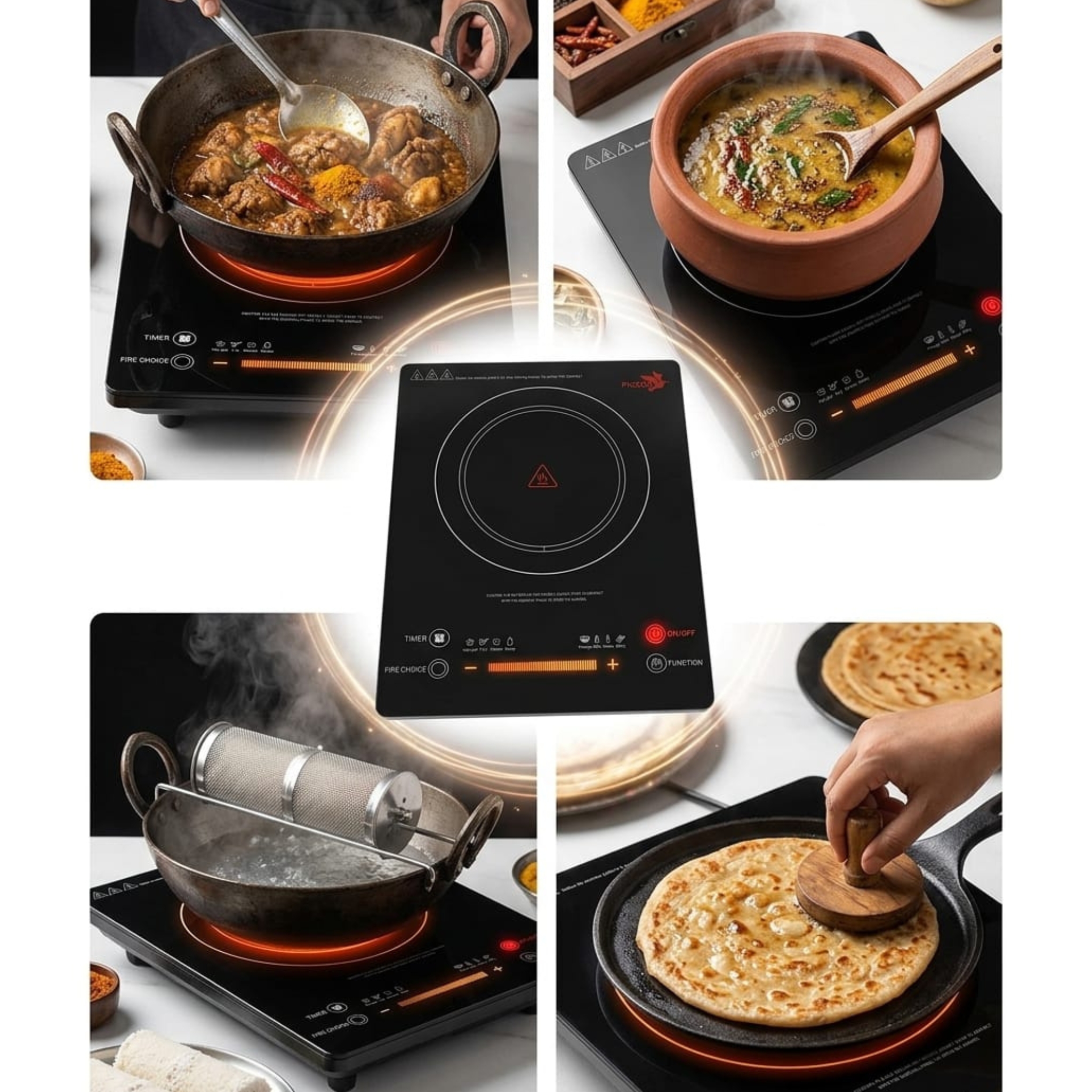 Pigeon EVA+ SAP14666 Infrared Cooktop 2200 Watts Black Full touch Panel - Thumbnail 5