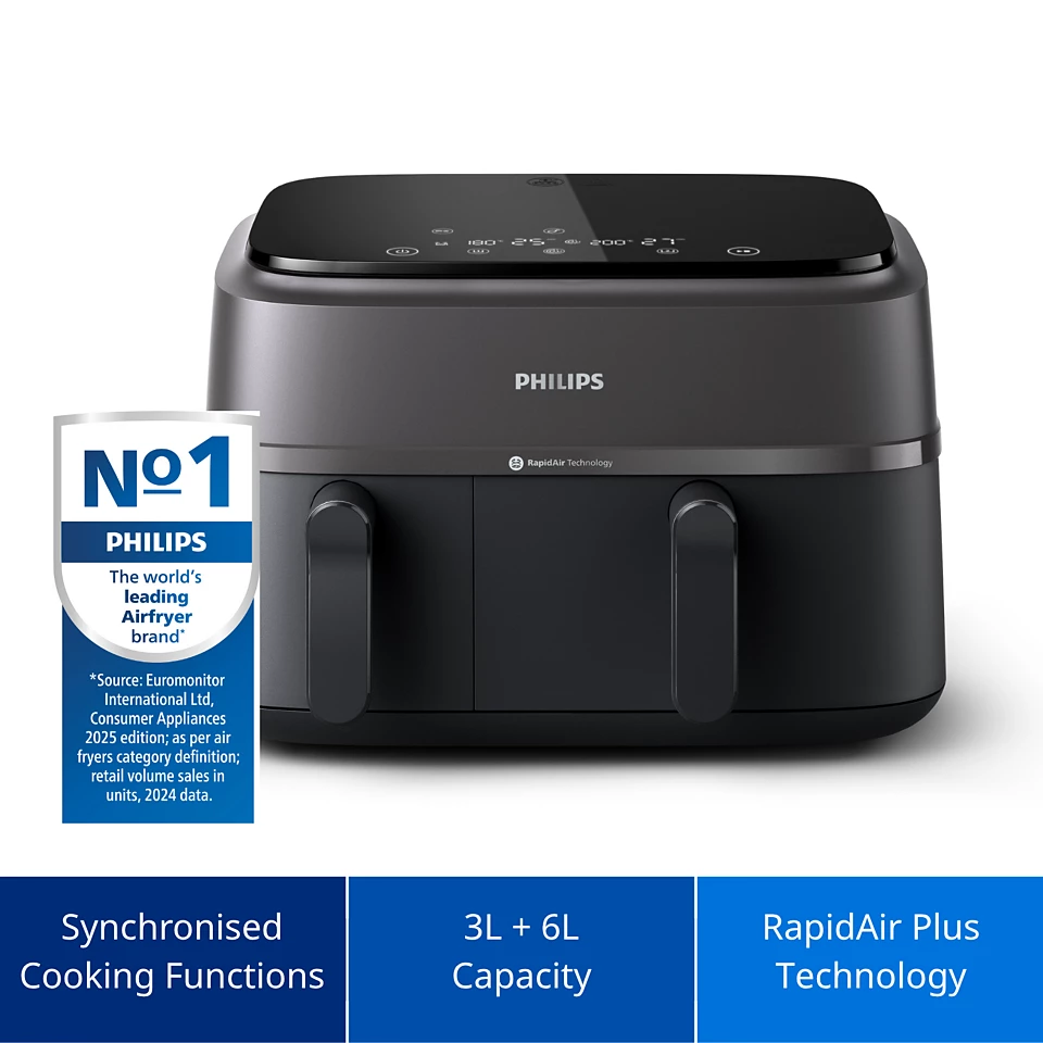 Philips Airfryer NA350/00 – Dual Drawer, 9.5 Qt (9L) Capacity - Thumbnail 2