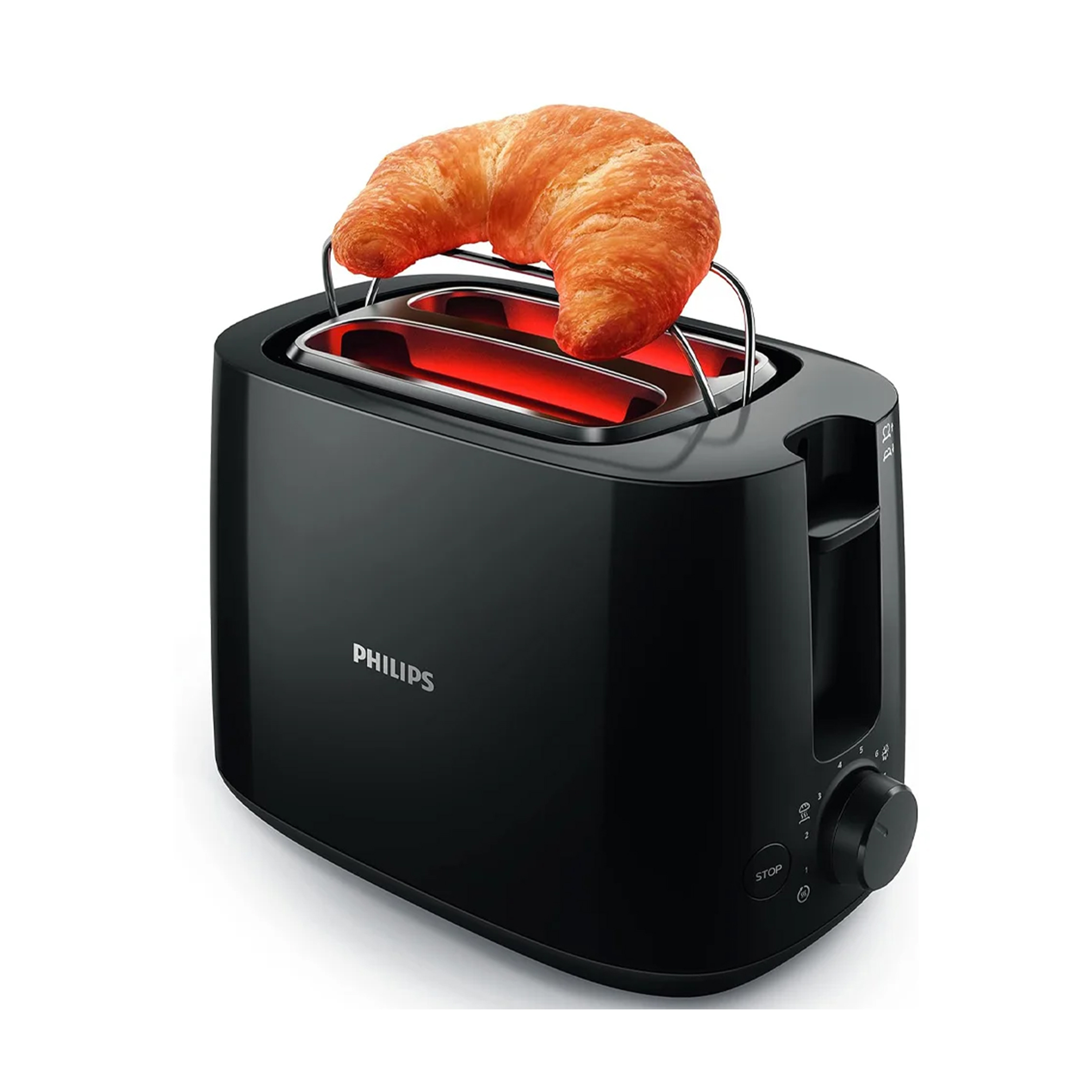 Philips Daily Collection Toaster HD2581/91 – 2 Slice, Wide Slot, Black
