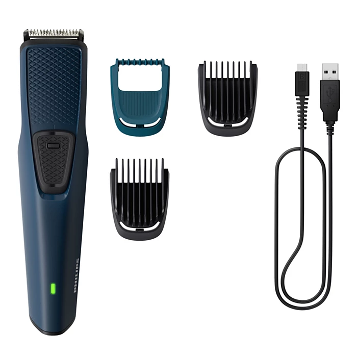 Philips BT1232/18 Battery Powered Skin-Protect Beard Trimmer for Men - Cordless Rechargeable with USB Charging