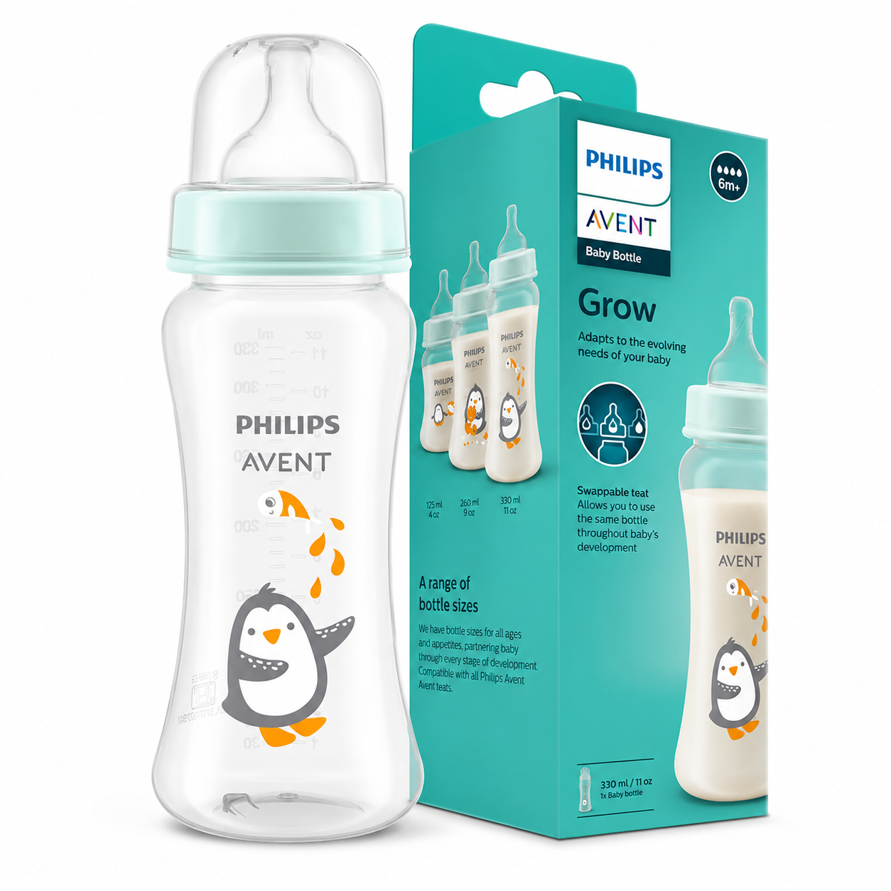 Philips Avent SCF064/01  Baby Bottle with teat 330ml, 6M+