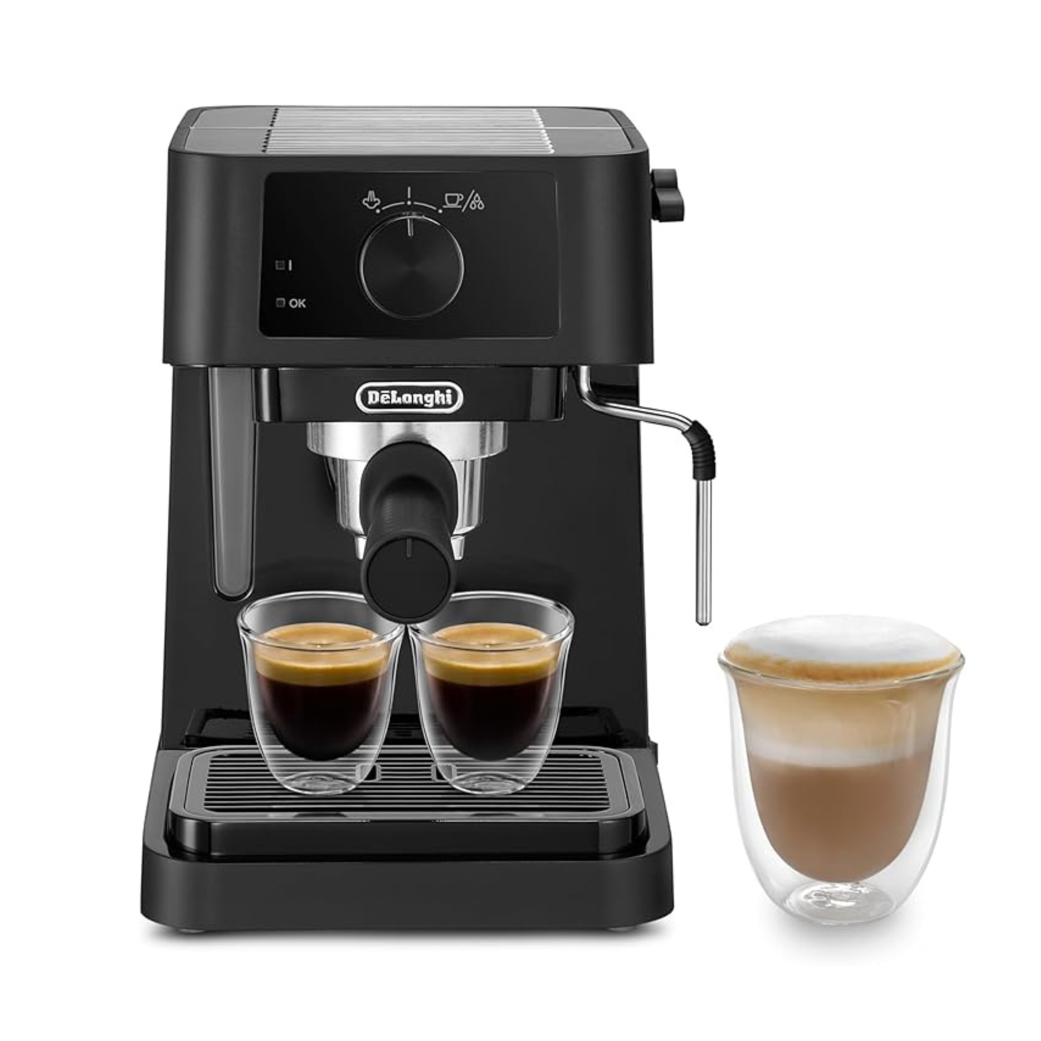 De’Longhi EC230.BK Manual Espresso Coffee Machine (Black) Compact Design | 15-Bar Pump | Cappuccino System
