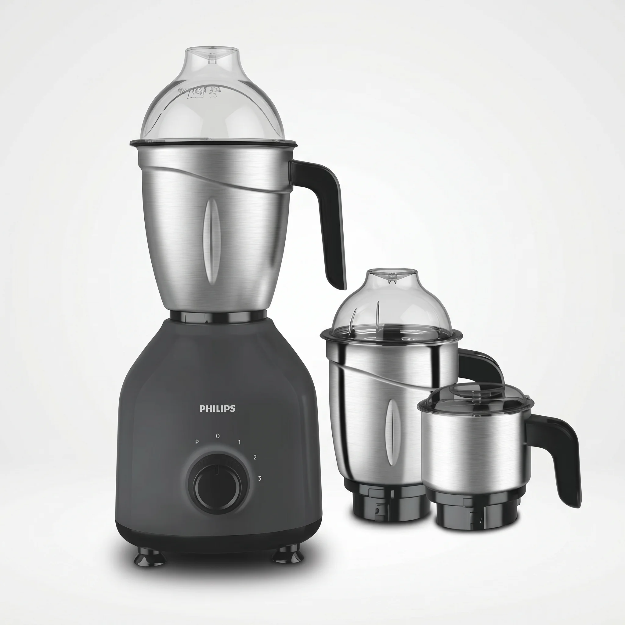 Philips Mixer Grinder HL7757/00-black 750Watts Turbo Motor– 3 Stainless Steel Jars | 2 Years Warranty (Black)