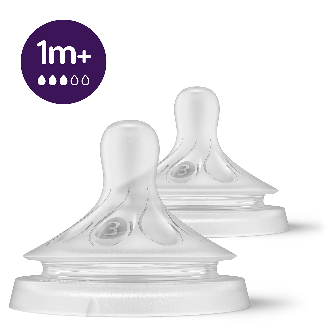 Philips Avent Natural  SCY 963/02 || Response Teat, 3m+ 2Pcs Set Model -