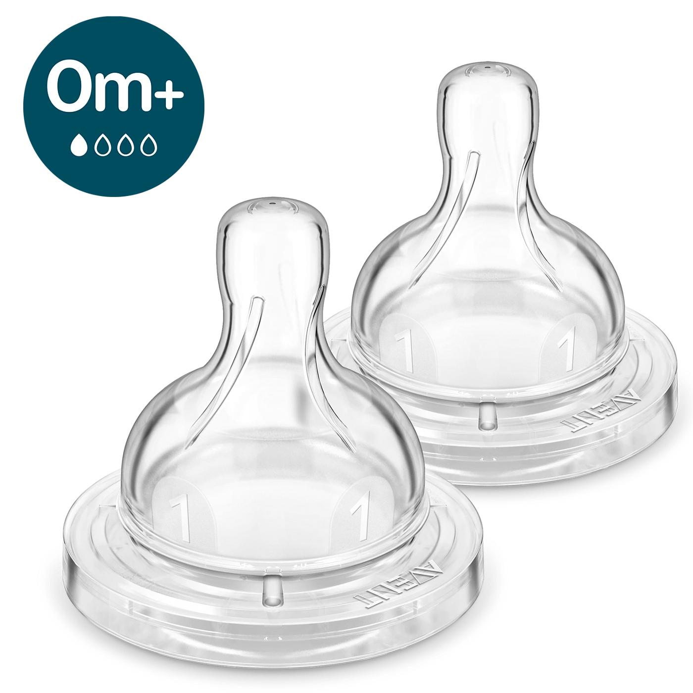 Philips Avent Anti-Colic Teats SCY761/02 , 0 Month+, 2-Pack,