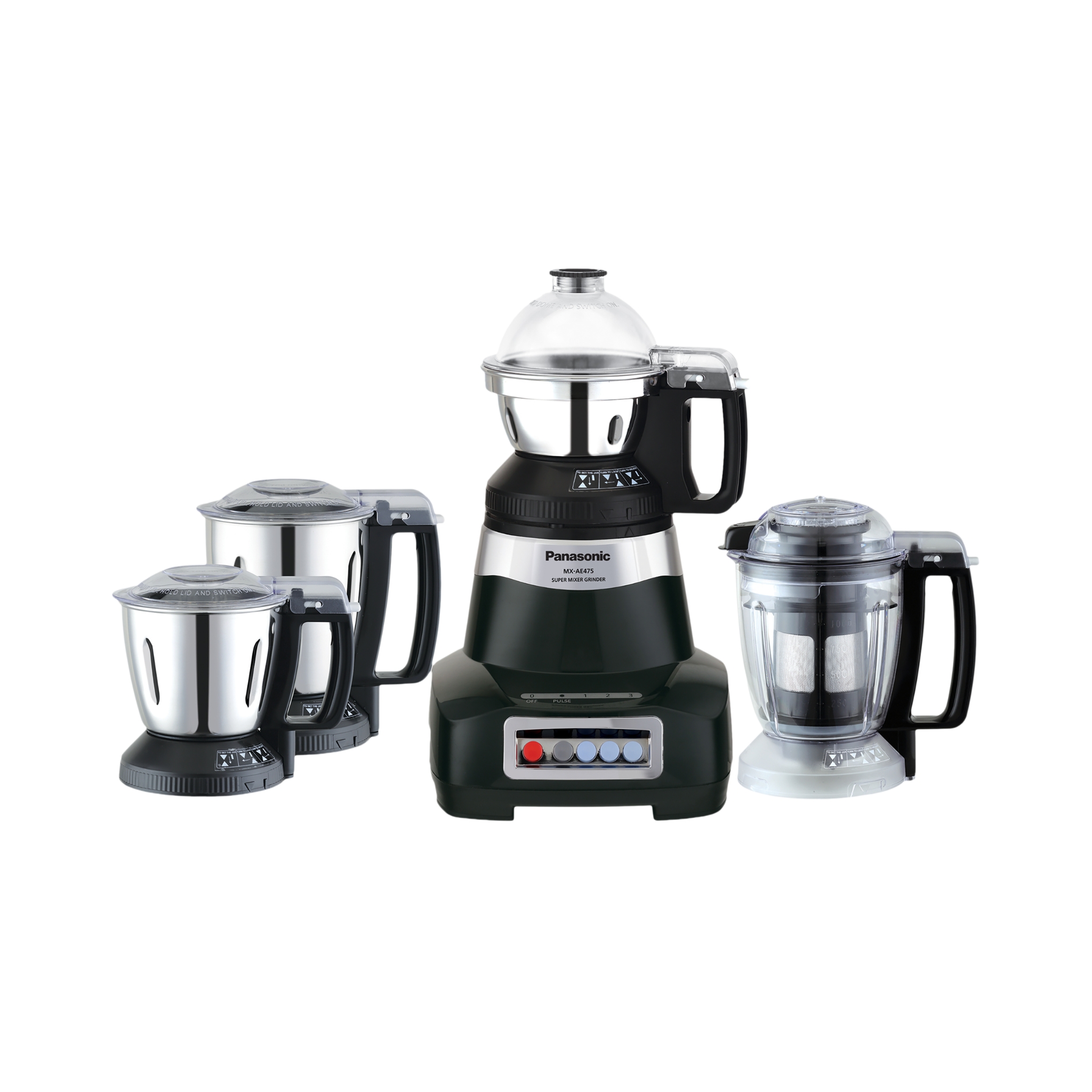 Panasonic MX-AE475 (Black)-2000 watt Super Mixer Grinder (Monster) 4 Jar