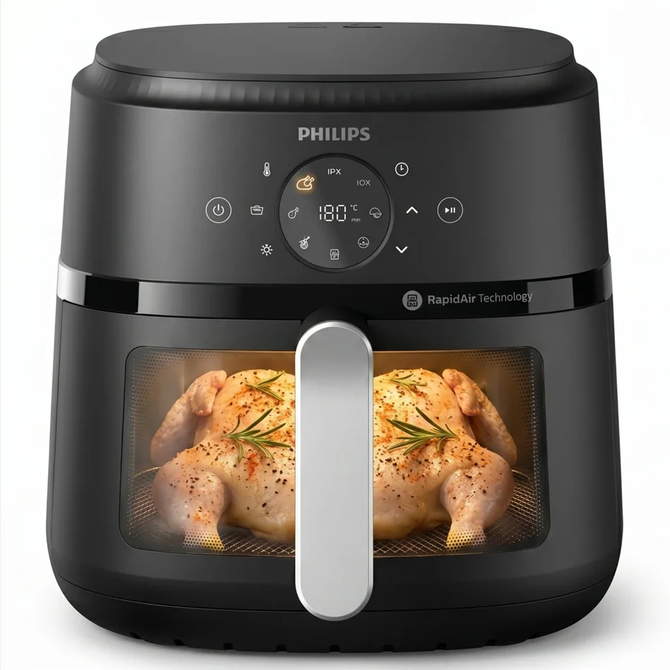 Philips NA231 Air Fryer 6.2L XL 1700W with Rapid Air Technology | Digital Touch | Cooking Window | 2 Years Warranty